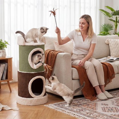 Cat House for Indoor Cats, Multi-Level Cat Tower with Top Perch