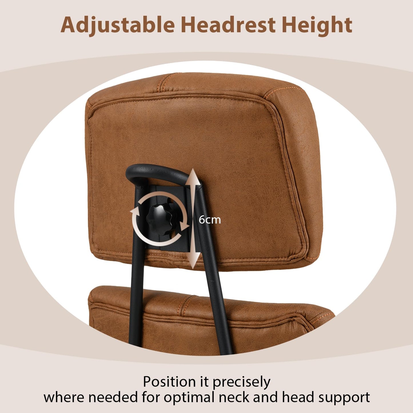 Ergonomic Office Chair with Adjustable Headrest and Spring Cushion Seat