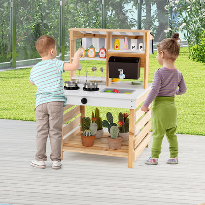 Outdoor Mud Kitchen for Kids with Removable Sink