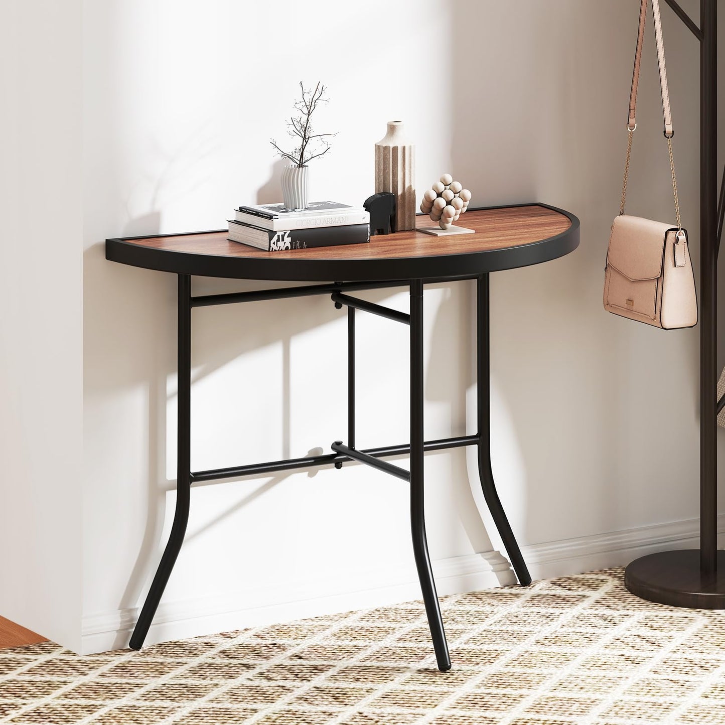 Half-Round Folding Event Table with Metal Frame