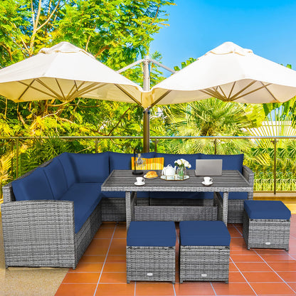 7-Piece Patio Furniture Set with Back and Seat Cushions
