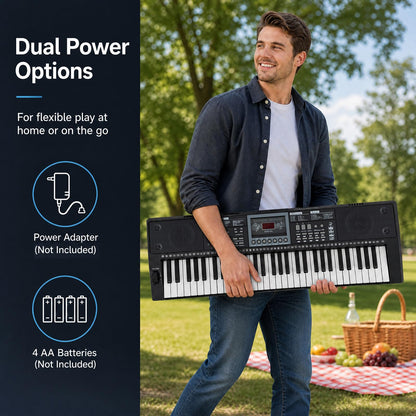61 Key Digital Piano Keyboard, Electric Piano with Adjustable Stand