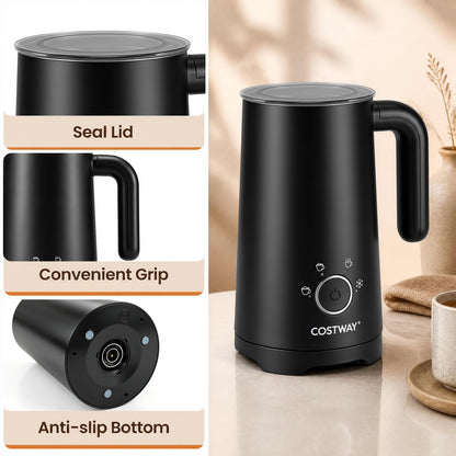 4-in-1 Electric Milk Frother and Steamer with 2 Whisks