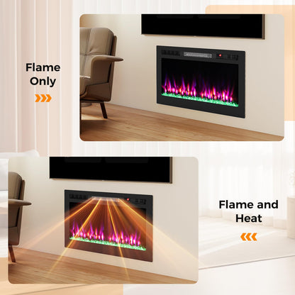 WiFi-Enabled Electric Fireplace Compatible with Alexa and Google Assistant
