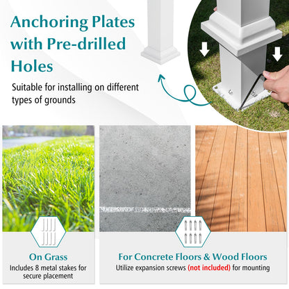 3.68 X 3.05m Metal Pergola with Retractable Roof, Large Garden Pergola