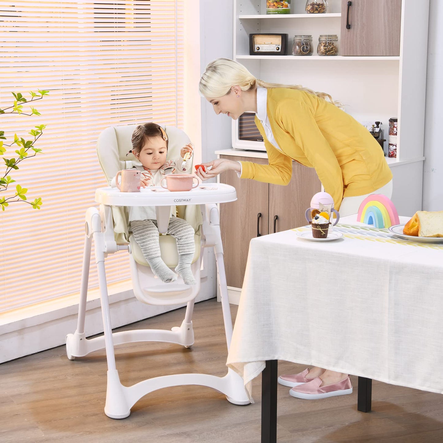 Height Adjustable Folding Highchair for Babies and Toddlers