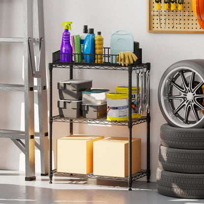 3/4/5/6-Tier Wire Shelving Unit Adjustable Metal Storage Shelves with V-shaped Shelving Rack