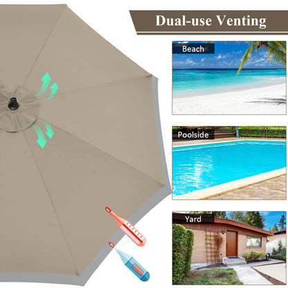 10 FT Patio Offset Umbrella with Cross Base and Crank for Garden Poolside and Yard