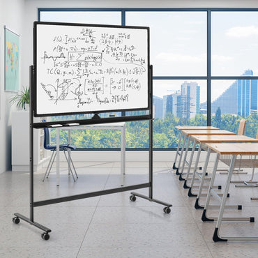 Reversible Mobile White Board with Adjustable Height