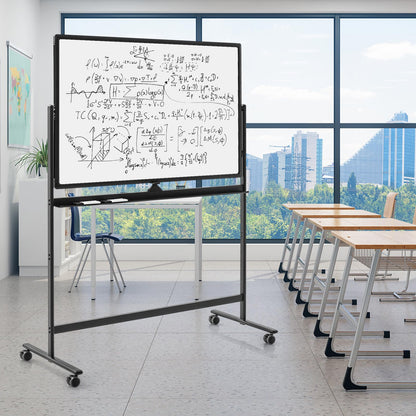 Reversible Mobile White Board with Adjustable Height
