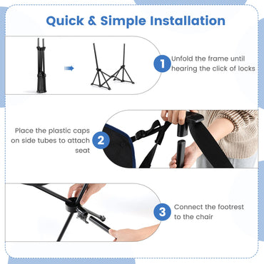 Folding Hammock Camping Chair with Retractable Footrest