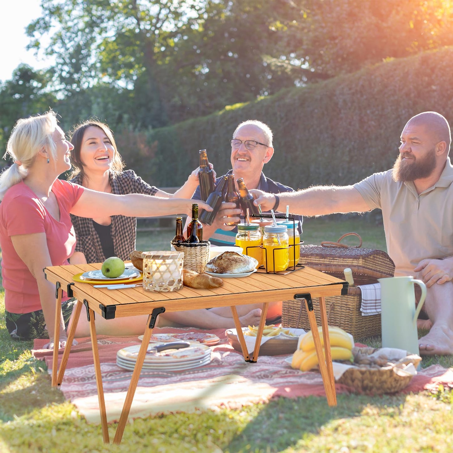 80kg Capacity Roll Up Portable Picnic Table with Storage Bag