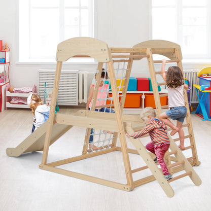 Wooden Playground Jungle Gym with Slide