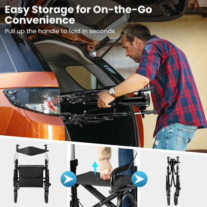 Wheeled Walking Frame Transfer Wheelchair with Seat