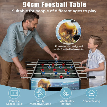 Freestanding Soccer Game Table with Removable Legs for Home Game Room Bar