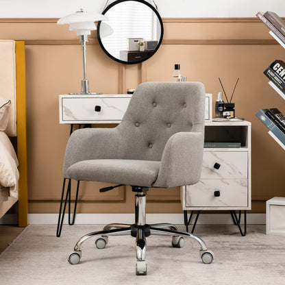 Height-adjustable Reception Chair with Rolling Casters for Office