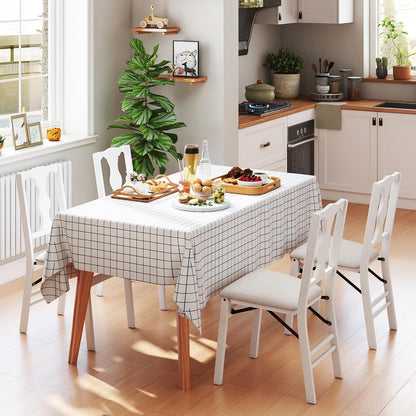 Set of 2 Folding Dining Chairs with Soft Padded Seat and Smooth Solid Backrest