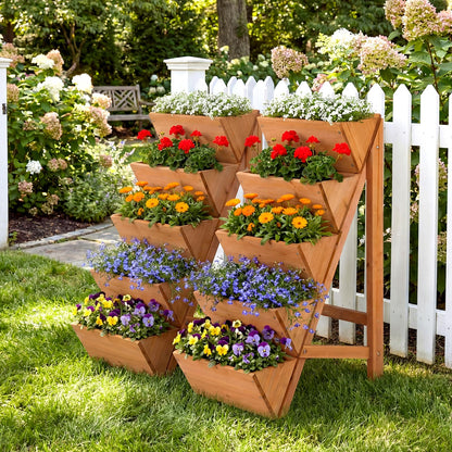 5-tier Vertical Raised Garden Bed Wood Elevated Planter Box