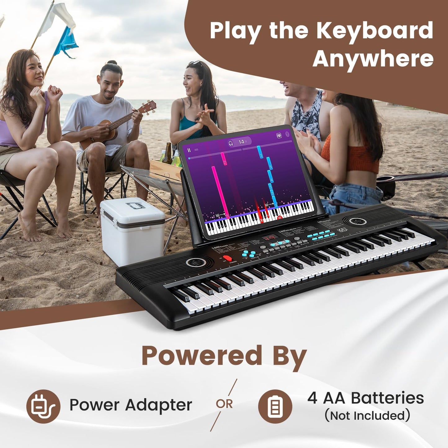 61 Key Keyboard Piano with Microphone for Beginners Kids Adults
