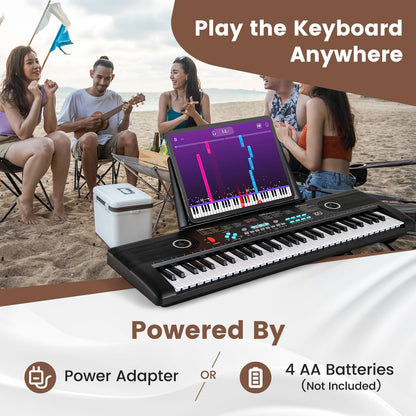61 Key Keyboard Piano with Microphone for Beginners Kids Adults