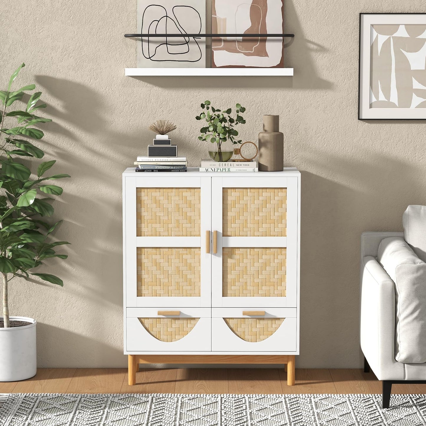 2 Door Sideboard Buffet Cabinet Accent Floor Storage Cabinet