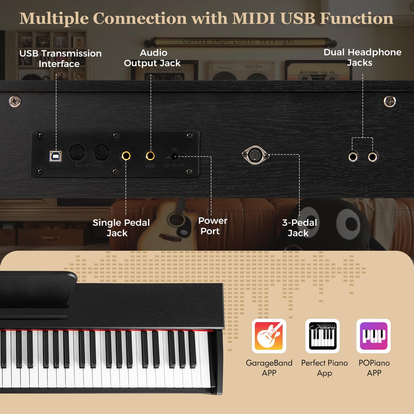 88-Key Hammer Action Weighted Keyboard Upright Digital Piano for Beginners