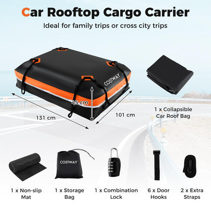 15/21 Cubic Feet Car Roof Bag, 100% Waterproof Roofing Cargo Carrier with Anti-Slip Mat