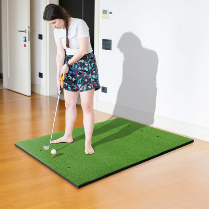 Golf Hitting Mat with 2 Rubber Tees and 2 Alignment Sticks