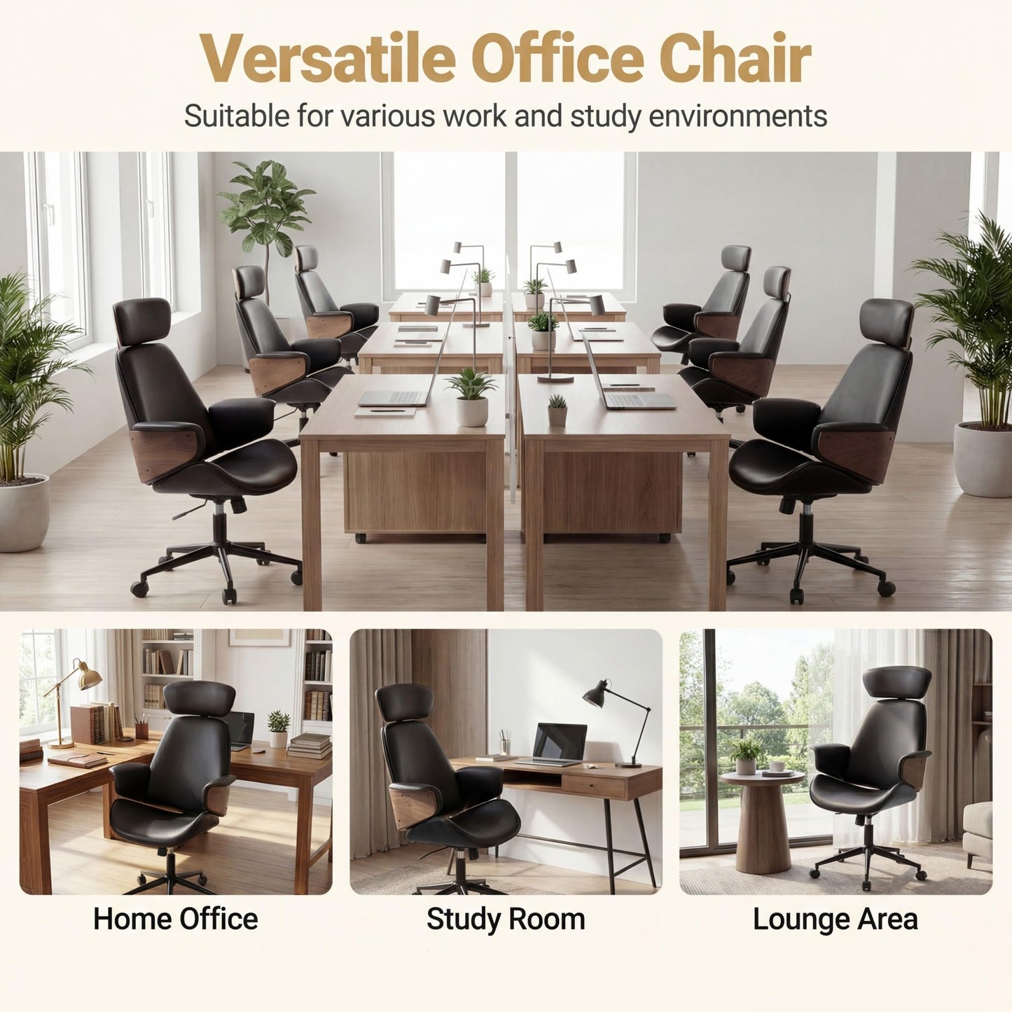 Ergonomic Office Chair, Mid Century Modern Home Desk Chair