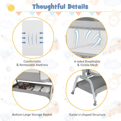 Heights Adjustable Rocking Bassinet with Mattress