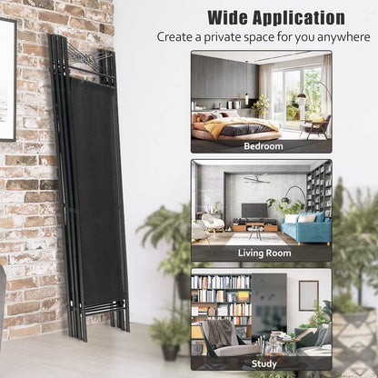 4 Panel Folding Room Divider with Detachable Cloth