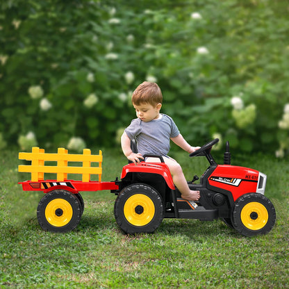Kids Electric Tractor with Detachable Trailer