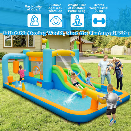 7 in 1 Inflatable Water Park with 2 Slides for 3-10 Years Old
