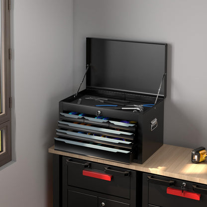Steel Tool Box Chest Case with 6 Drawers Top Storage Automatic Lock