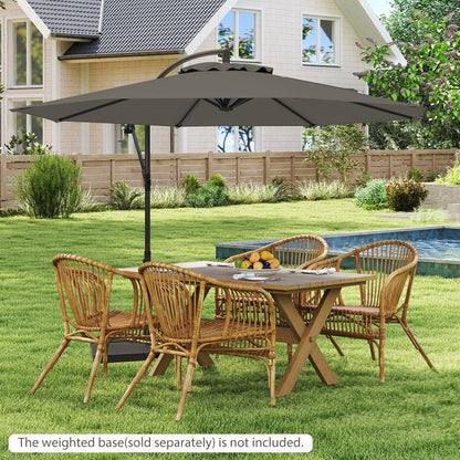 295 cm Patio Offset Umbrella with Easy Tilt Adjustment and Crossed Base
