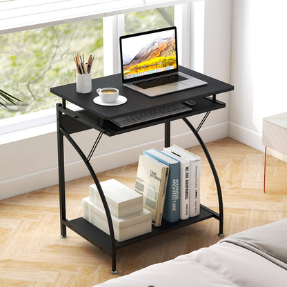 Computer Desk, 70cm PC Laptop Table with Pull-out Keyboard Tray