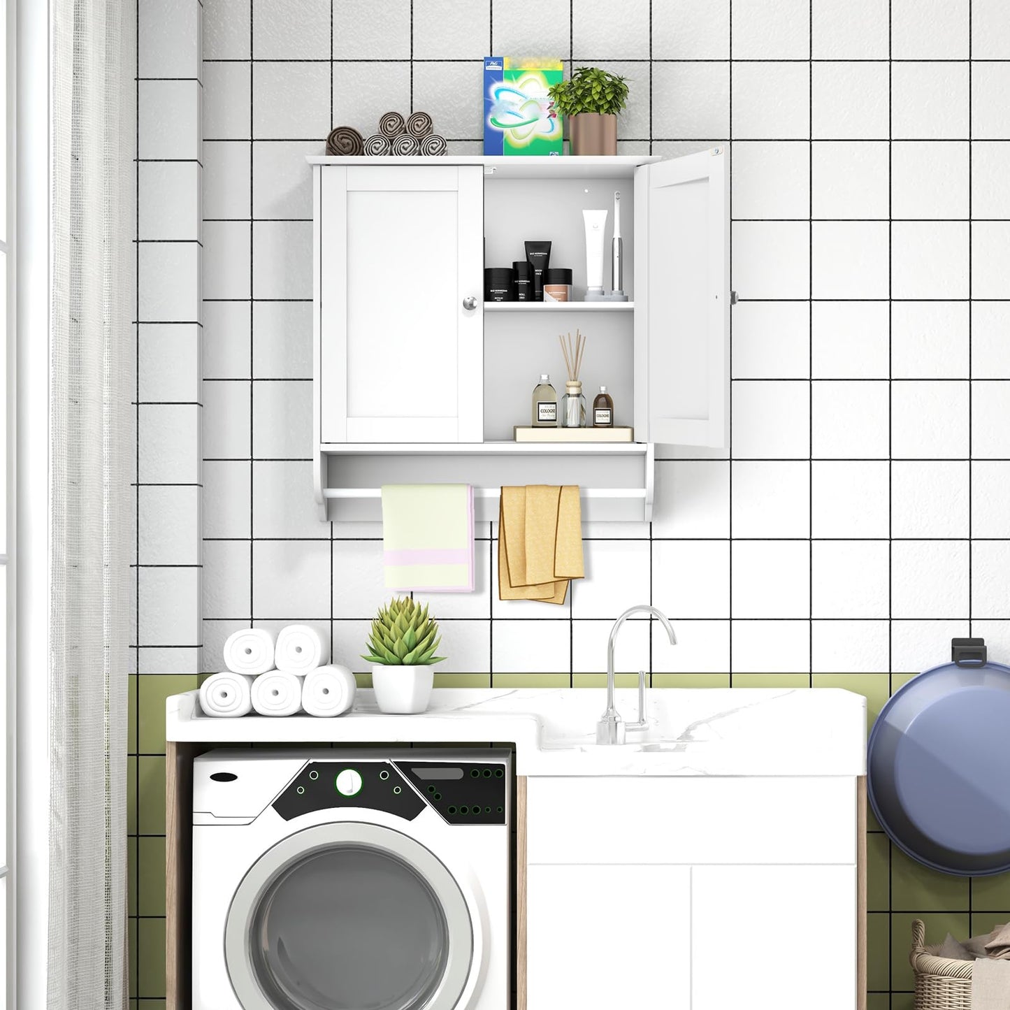 Wall Mounted Bathroom Cabinet with Adjustable Shelf