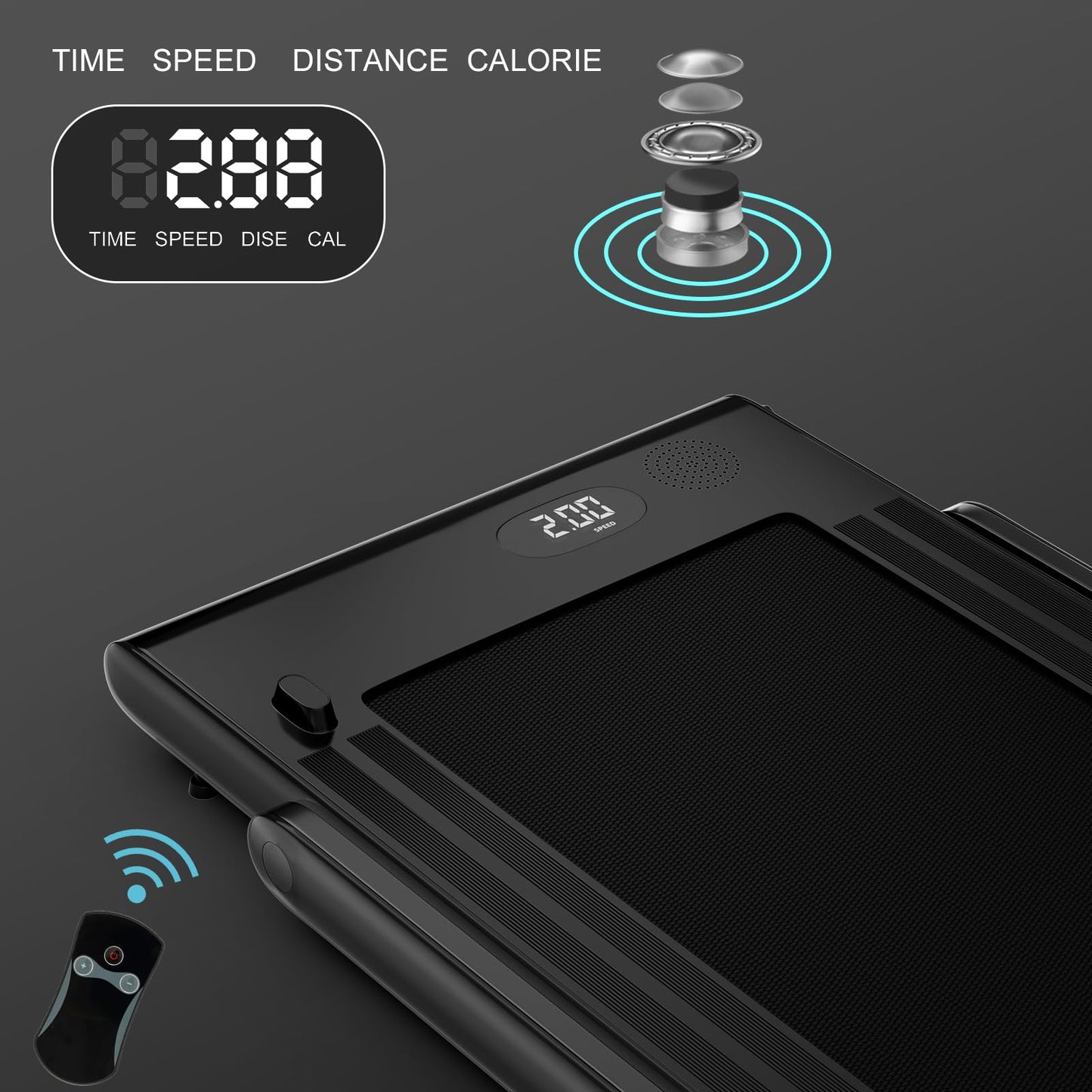2.25 HP Foldable Treadmill 3 in 1 Walking Pad Under Desk Treadmill
