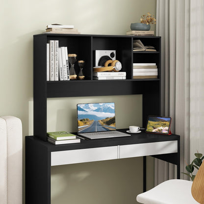 Desktop Bookshelf, Wooden Countertop Storage Hutch Bookcase