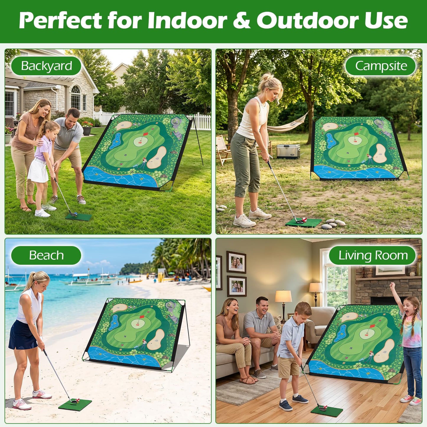 Large Golf Chipping Game Set for Adults & Kids