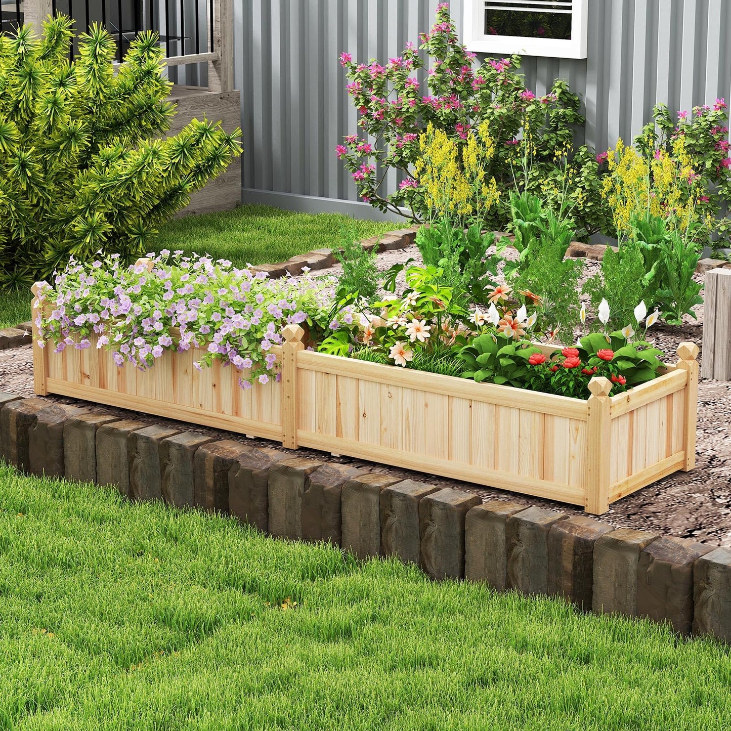 Wooden Planter Box Kit with Non woven Liner