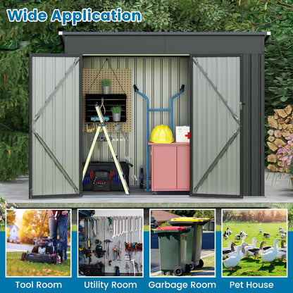 Outdoor Storage Shed Garden Tool House with 2 Doors
