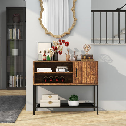 Sideboard Buffet Cabinet with Wine Racks and Storage Shelves