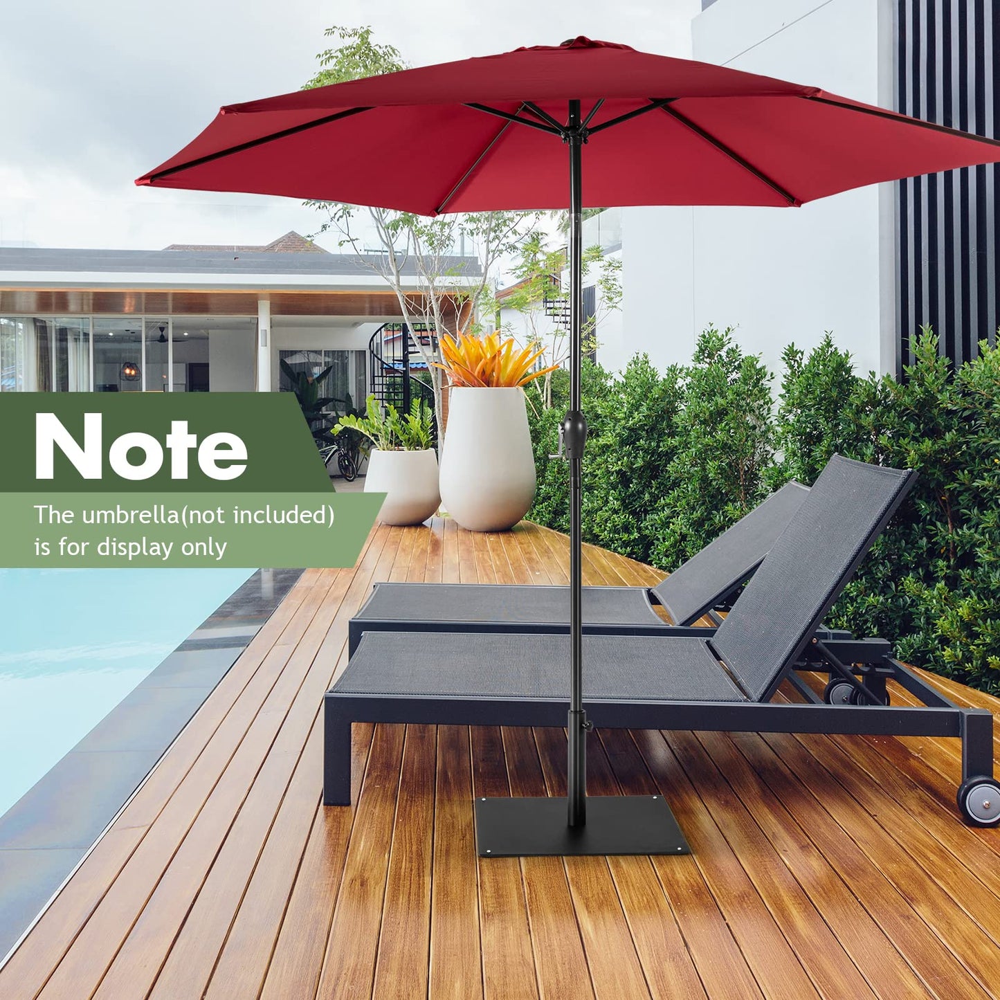50 CM Patio Umbrella Base with 4 Adjustable Footpads for Patio Poolside