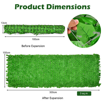 Ivy Leaf Trellis Expandable Artificial Hedge Fence