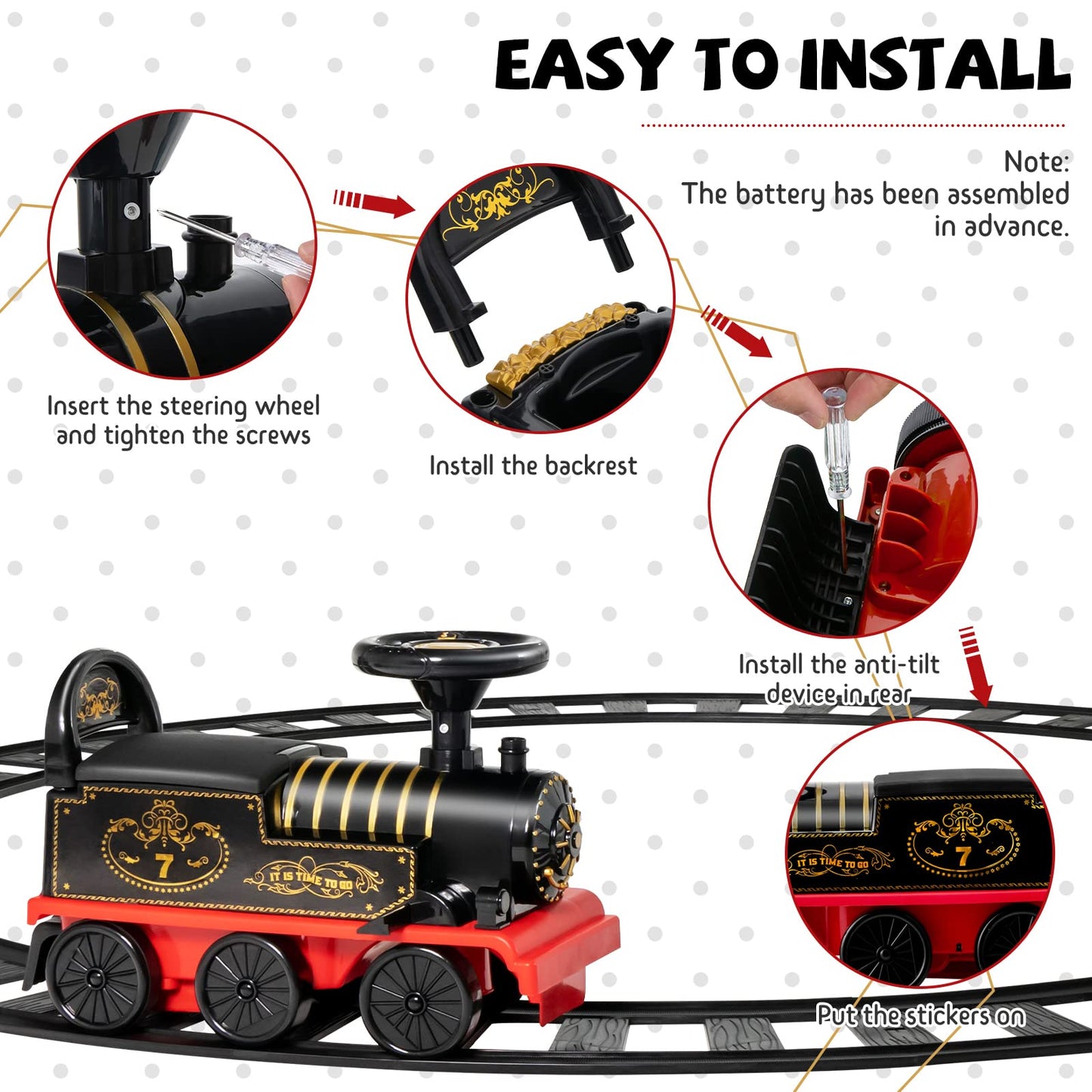 6V Battery Powered Electric Ride On Car for Boys Girls Ages 3+ Years