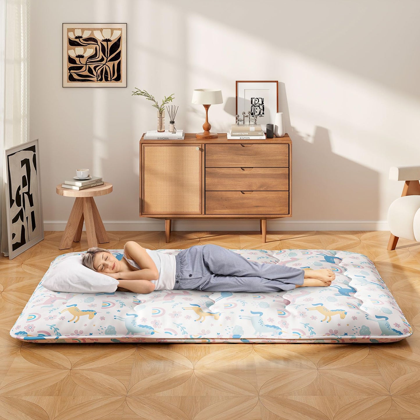 Japanese Floor Mattress with Washable Cover and Carry Bag