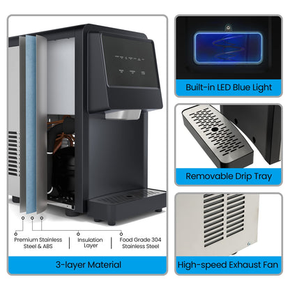 26kg(60lbs)/24H Ice Making Machine Self Dispensing Countertop Nugget Ice Maker