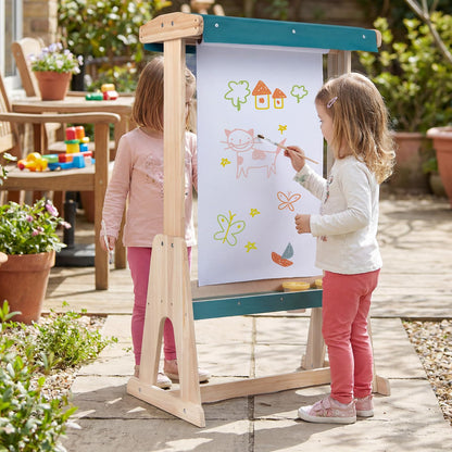 Kids Art Easel, Fir Wood Frame Children’s Double-Sided Easel