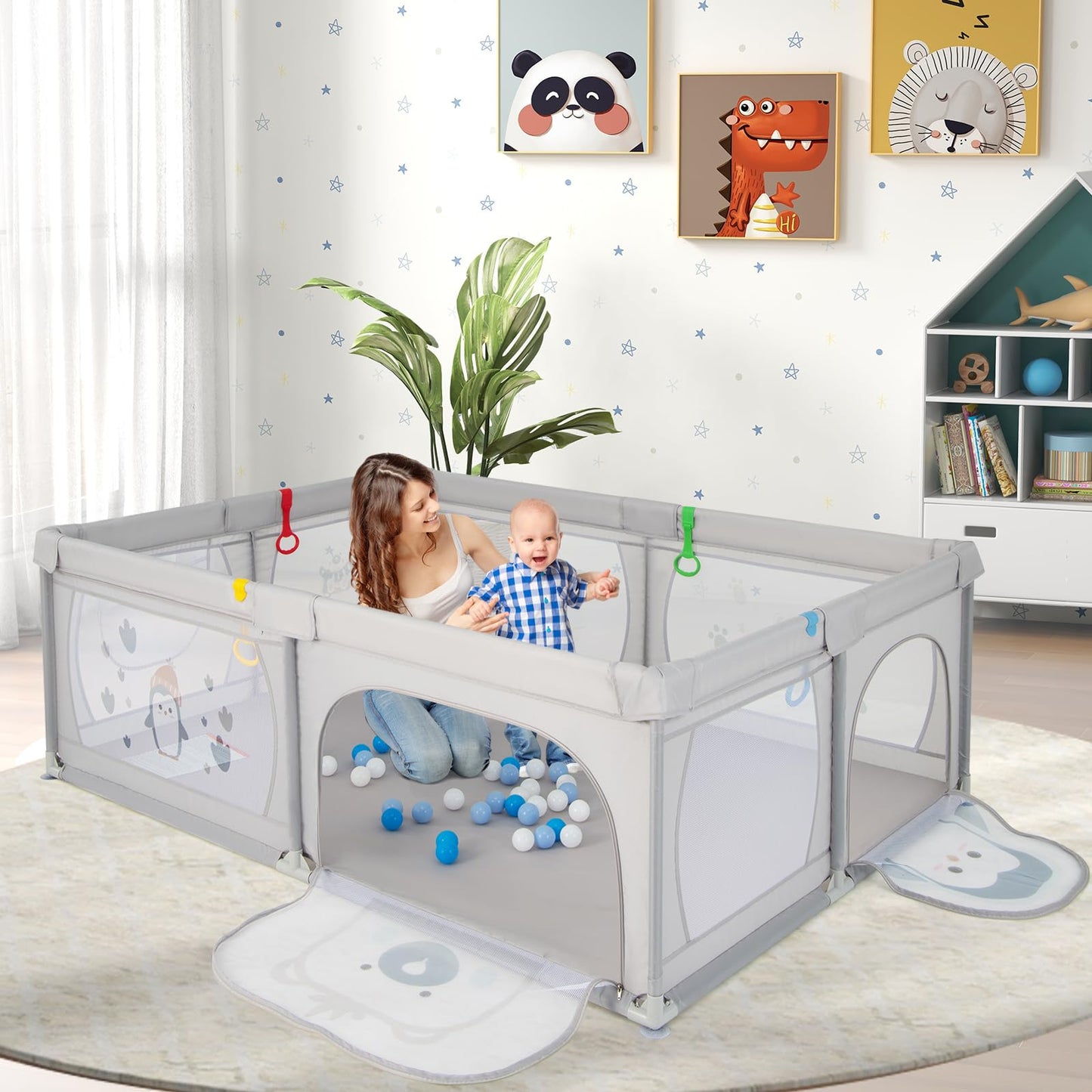 206 x 147cm Playard with 50 Ocean Balls